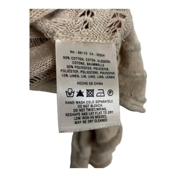 Anthropology Little Yellow Bird Carolina Open Knit Ruffle Poncho Cover Up US XS - Picture 5 of 6